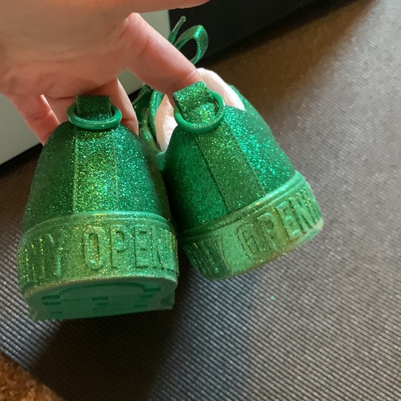Opening Ceremony Green Glitter Tennis Shies Sneakers Worn Once 39 US 8.5 - Picture 5 of 7
